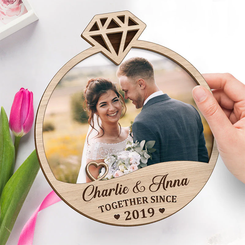 Custom Photo To The Love Of My Life - Couple Personalized Custom 2-Layered Wooden Plaque With Stand - House Warming Gift For Husband Wife, Anniversary - Image 2
