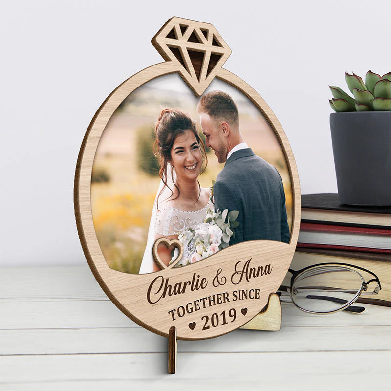 Custom Photo To The Love Of My Life - Couple Personalized Custom 2-Layered Wooden Plaque With Stand - House Warming Gift For Husband Wife, Anniversary - Image 3