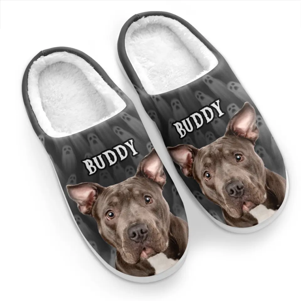 Custom Photo Trick Fur Treats - Dog & Cat Personalized Custom Fluffy Slippers - Halloween Gift For Pet Owners, Pet Lovers - Image 4