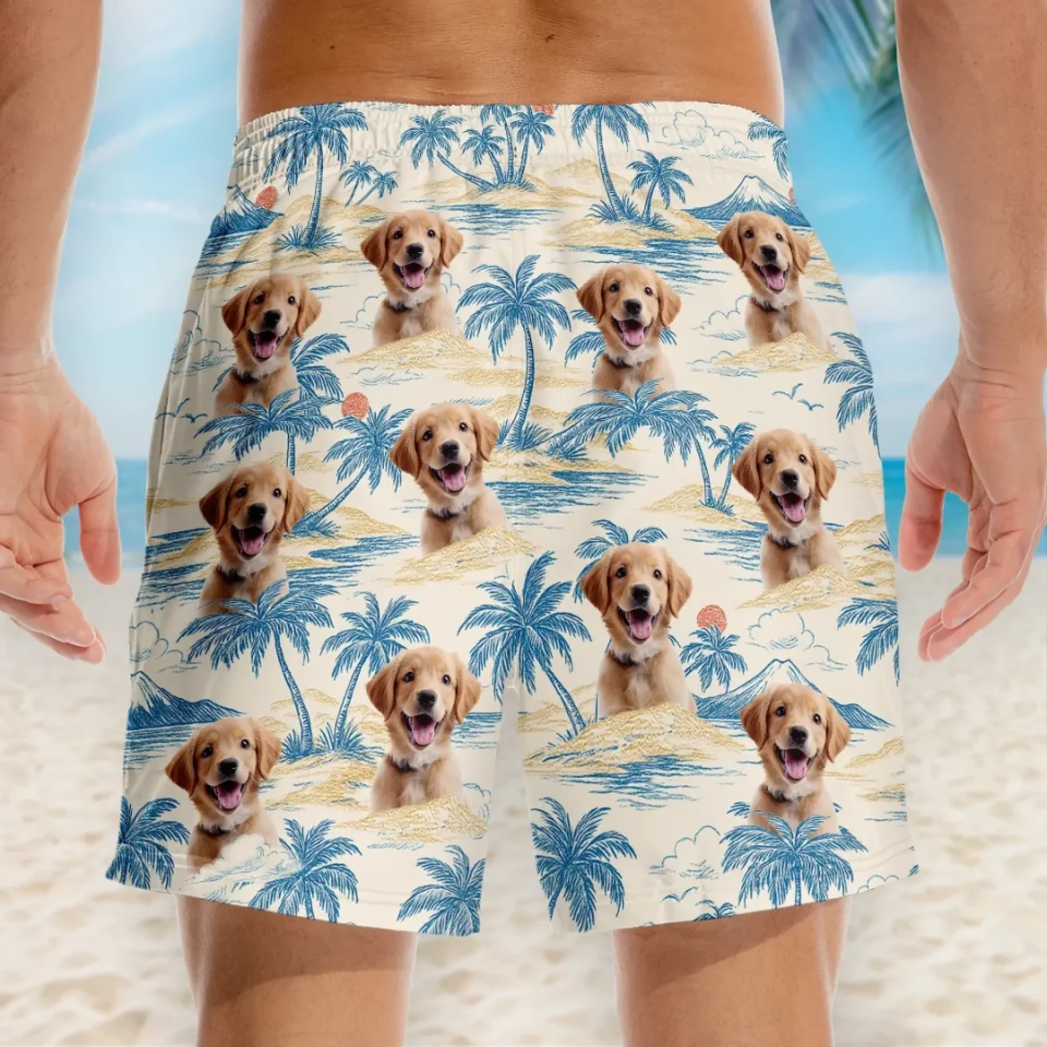 Custom Photo Tropic Like It’s Paw-Sible - Dog & Cat Personalized Custom Tropical Hawaiian Aloha Men Beach Shorts - Summer Vacation Gift For Pet Owners, Pet Lovers - Image 3