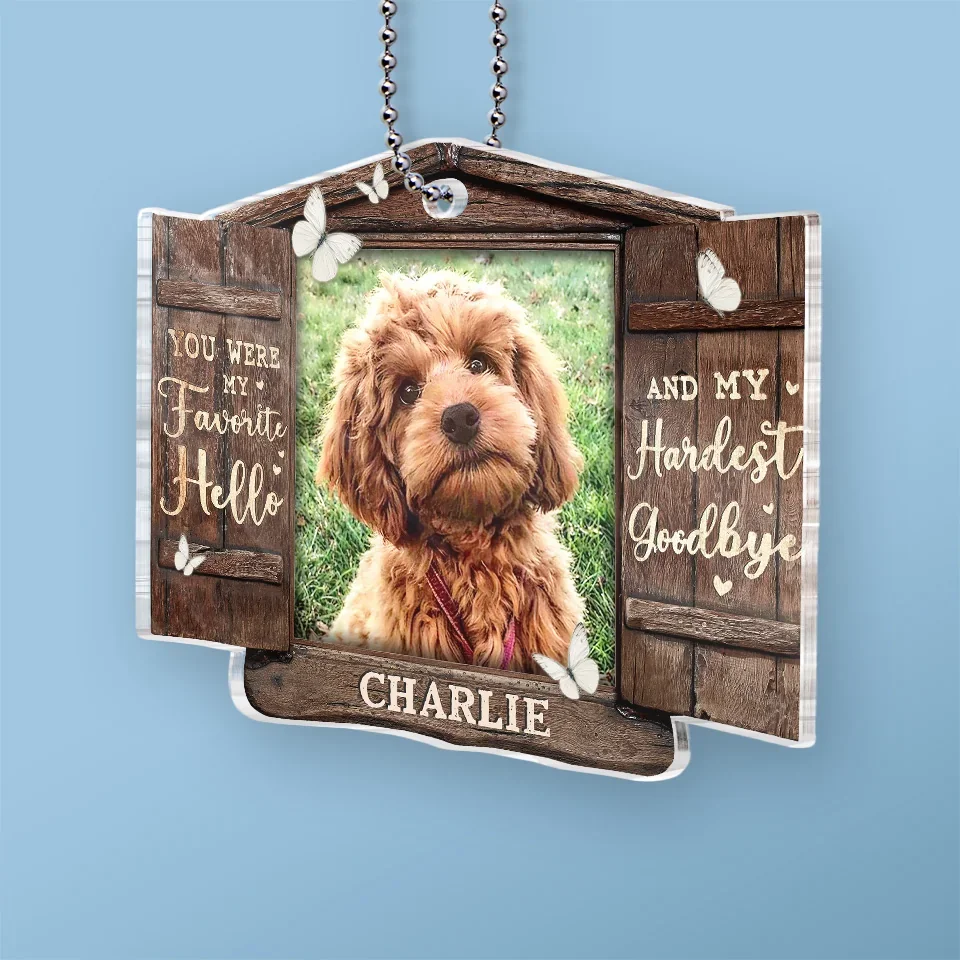 Custom Photo Unconditional Love In A Furry Package - Memorial Personalized Custom Car Ornament - Acrylic Custom Shaped - Sympathy Gift For Pet Owners, Pet Lovers - Image 3