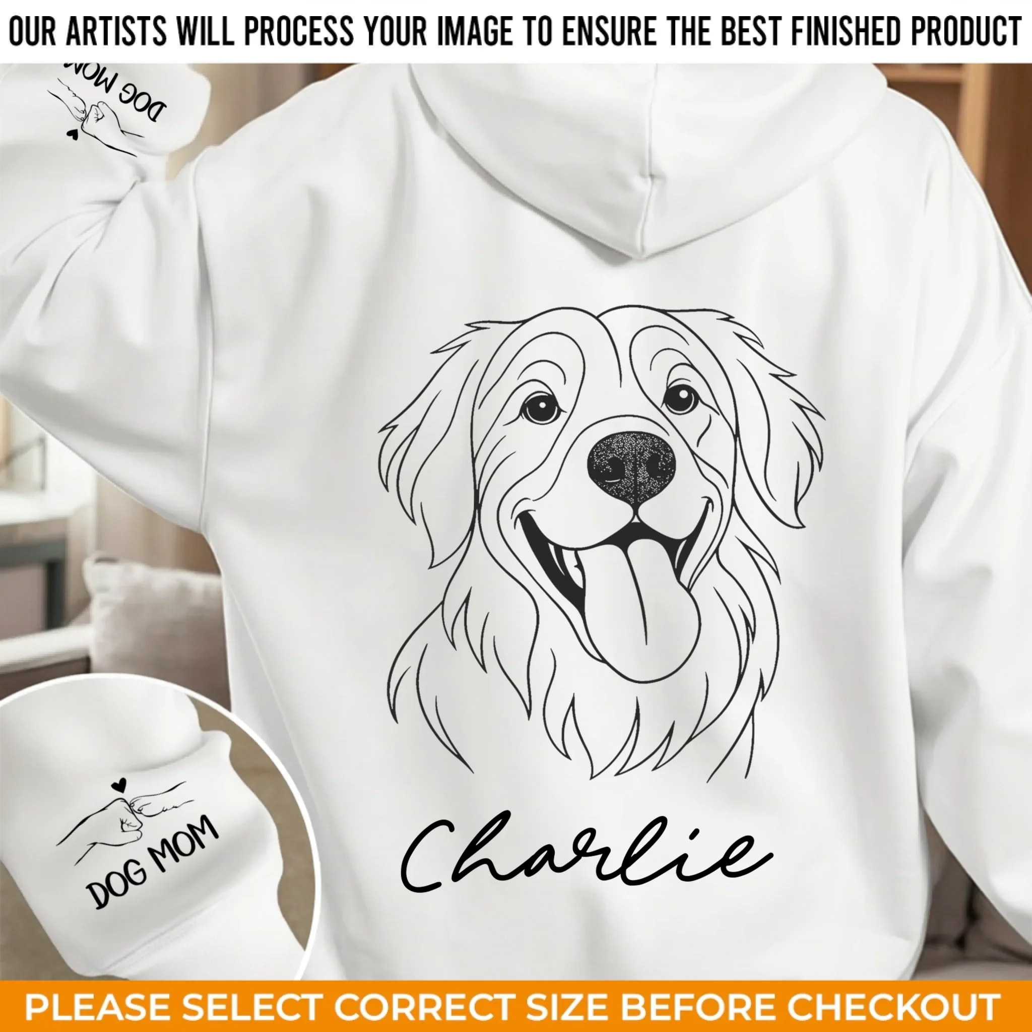 Custom Photo Unisex Sweatshirt, Hoodie With Design On Sleeve - Personalized Birthday Gifts For Dog Lovers, Dog Dad And Mom - Forever My Fur Baby - Image 11