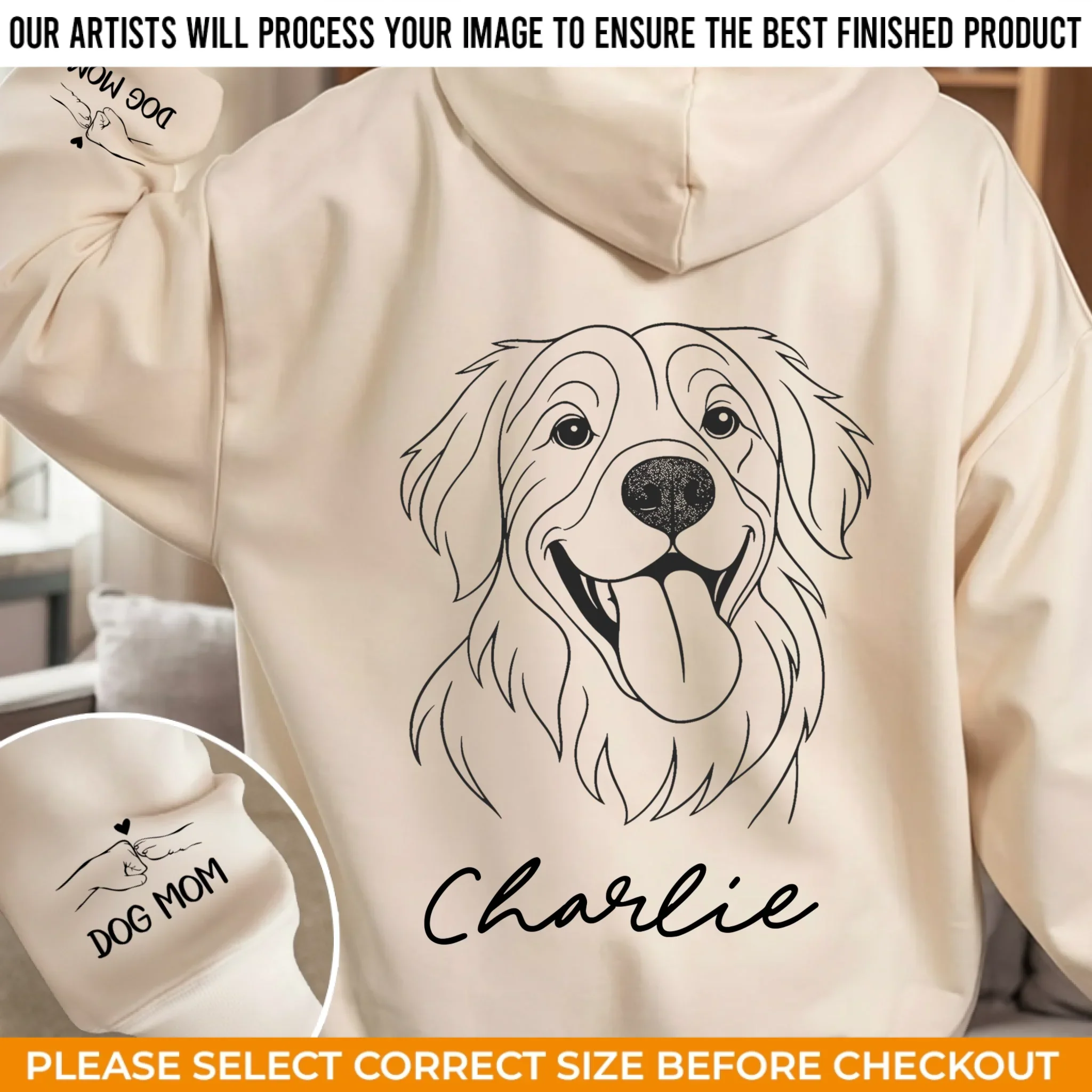 Custom Photo Unisex Sweatshirt, Hoodie With Design On Sleeve - Personalized Birthday Gifts For Dog Lovers, Dog Dad And Mom - Forever My Fur Baby - Image 12