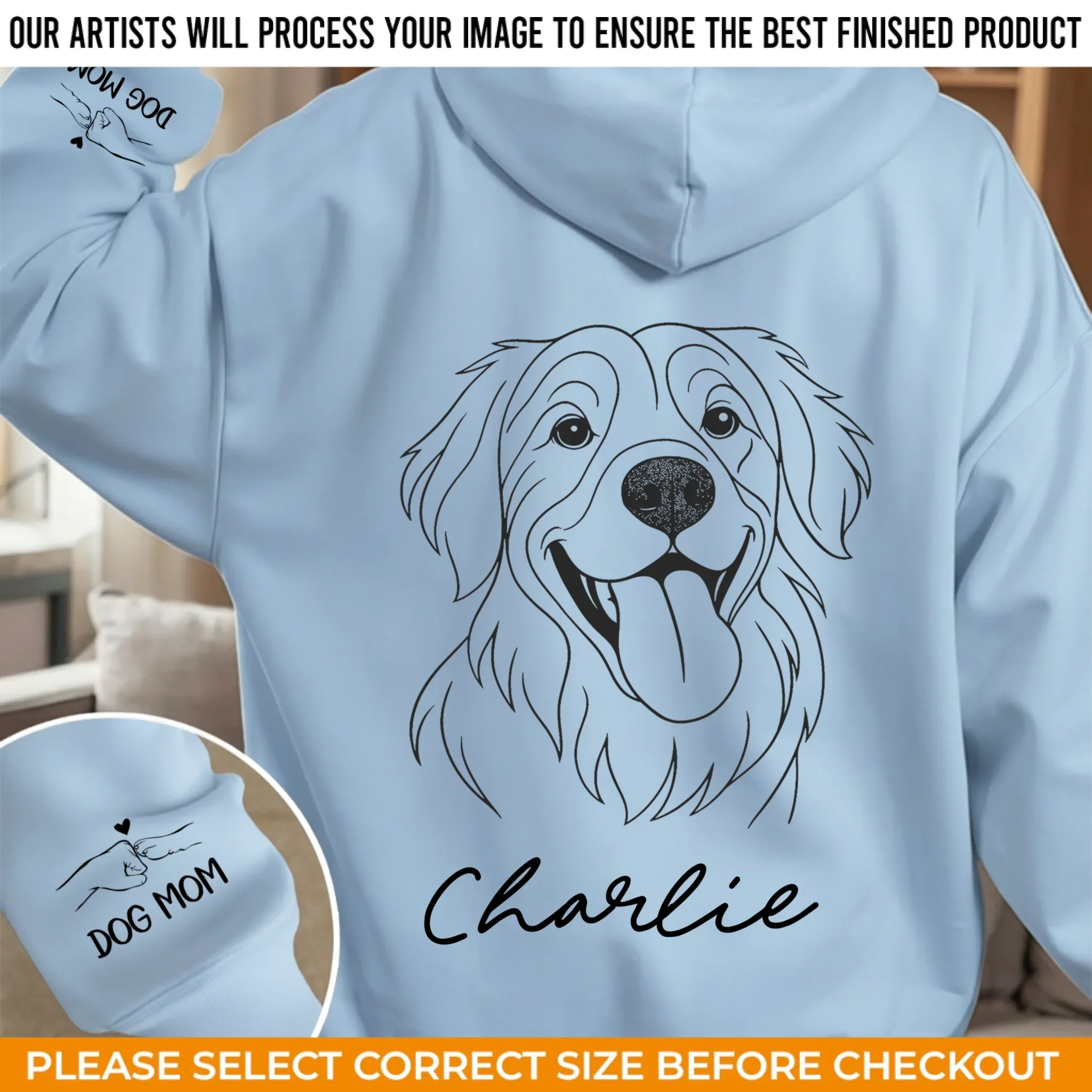 Custom Photo Unisex Sweatshirt, Hoodie With Design On Sleeve - Personalized Birthday Gifts For Dog Lovers, Dog Dad And Mom - Forever My Fur Baby - Image 14