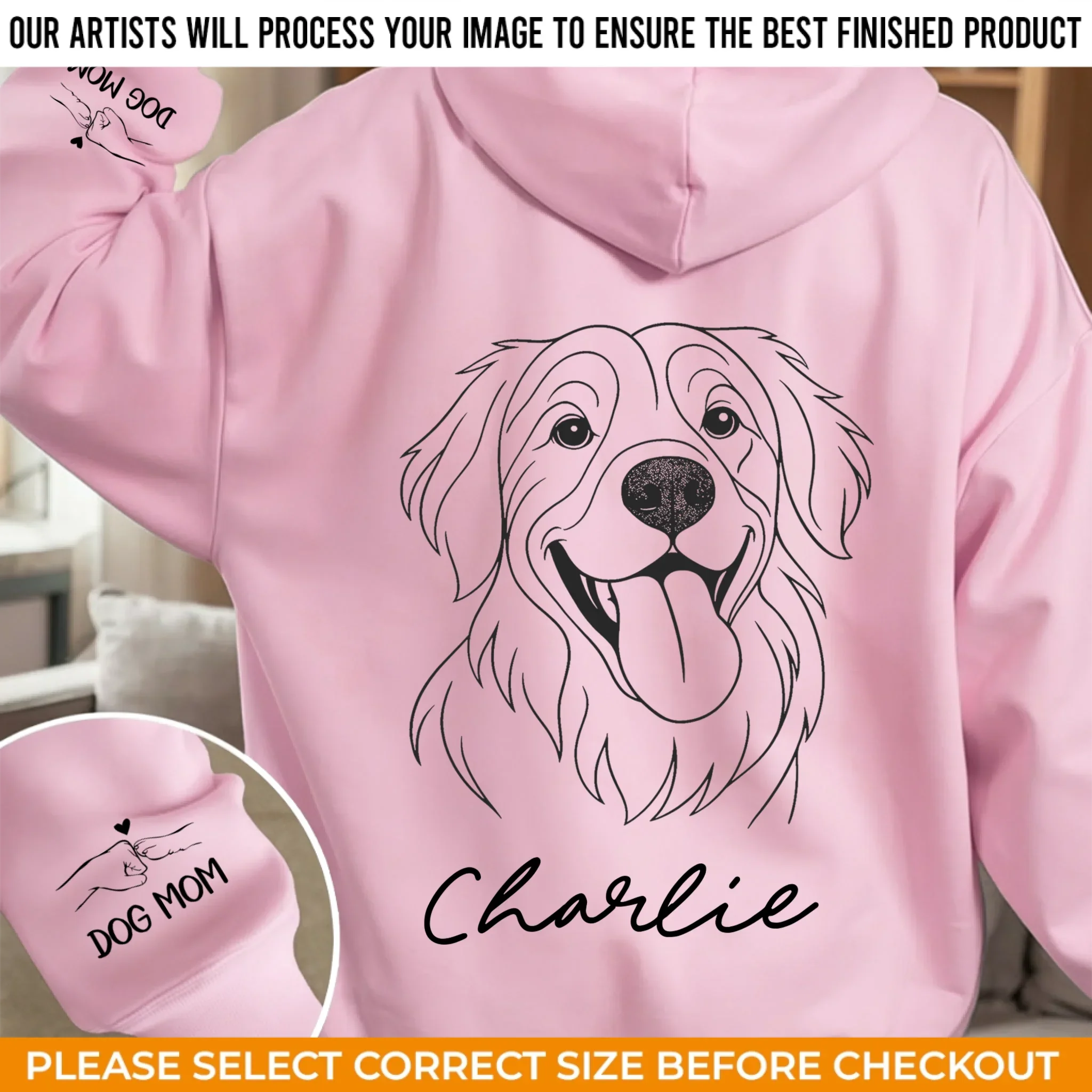 Custom Photo Unisex Sweatshirt, Hoodie With Design On Sleeve - Personalized Birthday Gifts For Dog Lovers, Dog Dad And Mom - Forever My Fur Baby - Image 15