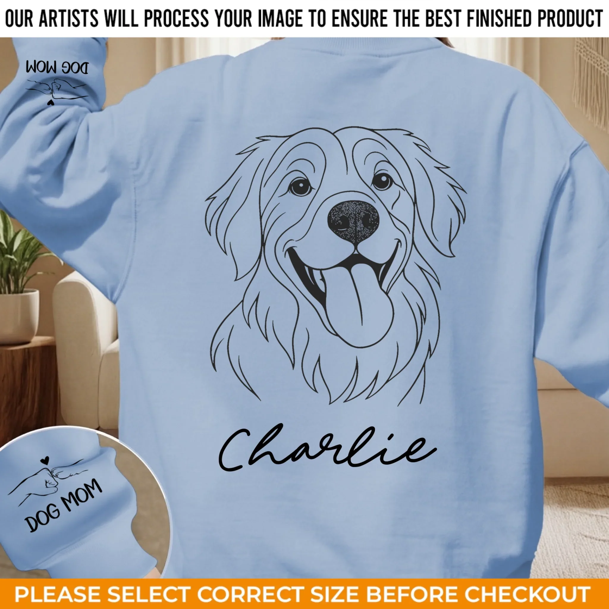 Custom Photo Unisex Sweatshirt, Hoodie With Design On Sleeve - Personalized Birthday Gifts For Dog Lovers, Dog Dad And Mom - Forever My Fur Baby - Image 6