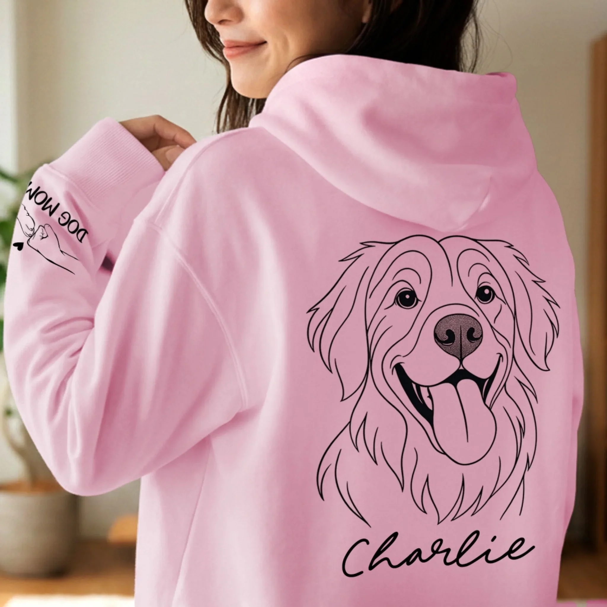 Custom Photo Unisex Sweatshirt, Hoodie With Design On Sleeve - Personalized Birthday Gifts For Dog Lovers, Dog Dad And Mom - Forever My Fur Baby - Image 8