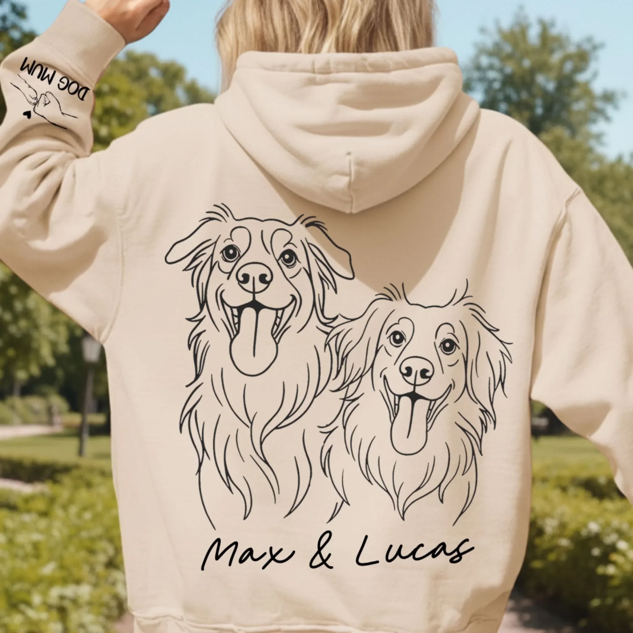 Custom Photo Unisex Sweatshirt, Hoodie With Design On Sleeve - Personalized Birthday Gifts For Dog Lovers, Dog Dad And Mom - Forever My Fur Baby - Image 9