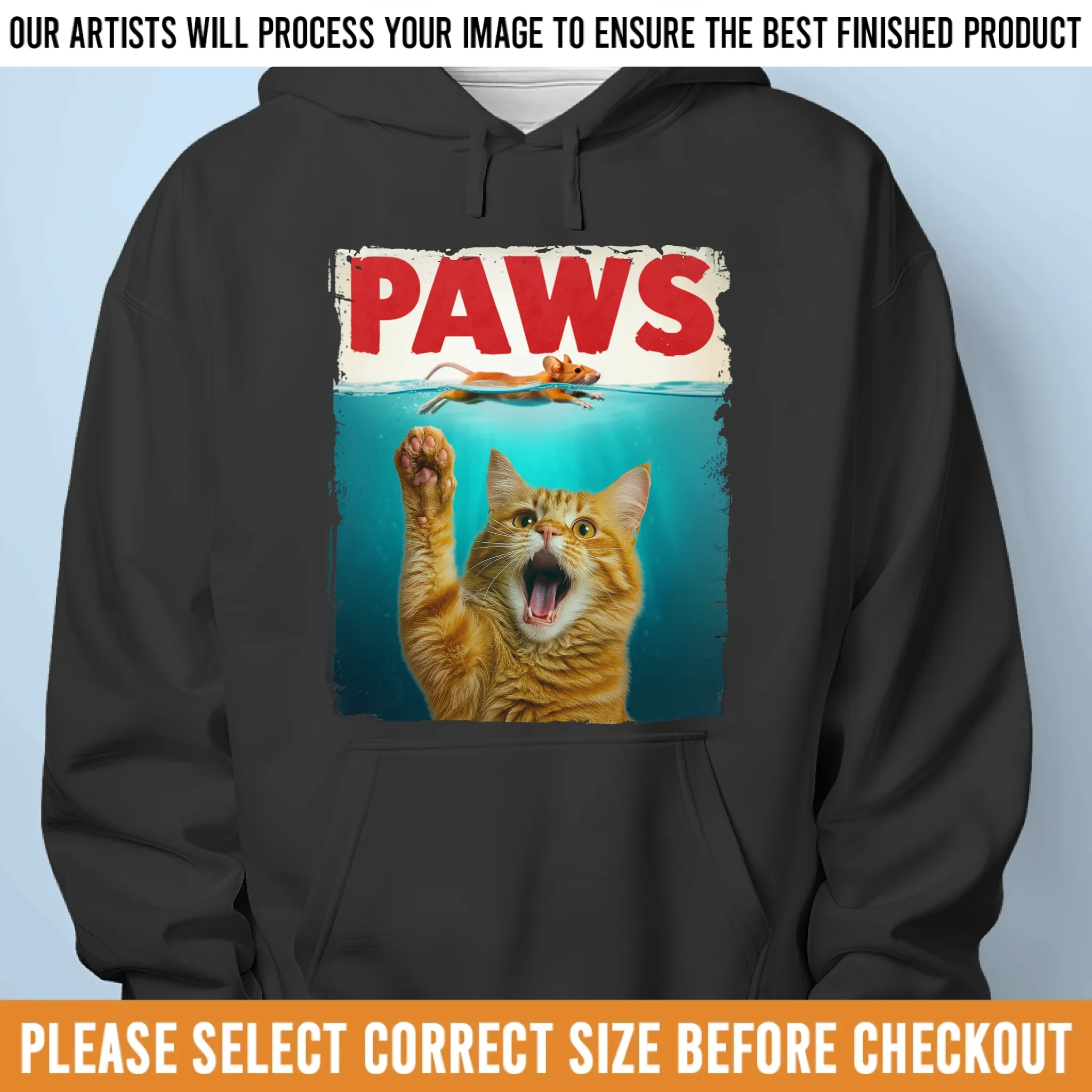 Custom Photo Unisex T-shirt, Premium T-shirt, Hoodie - Personalized Birthday Gifts For Dog Cat Lovers, Dog Dad And Mom, Cat Owners - Meowster Of The Deep - Image 7