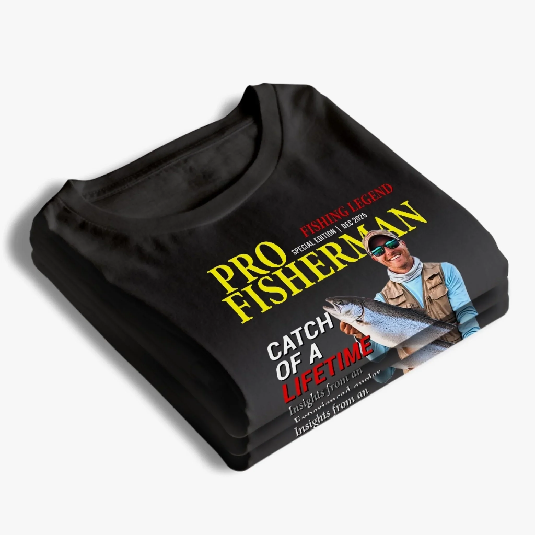 Custom Photo Unisex T-shirt, Premium T-shirt, Hoodie - Personalized Christmas Birthday Fishing Gifts For Fisherman - Living The Reel Dream - Image 5