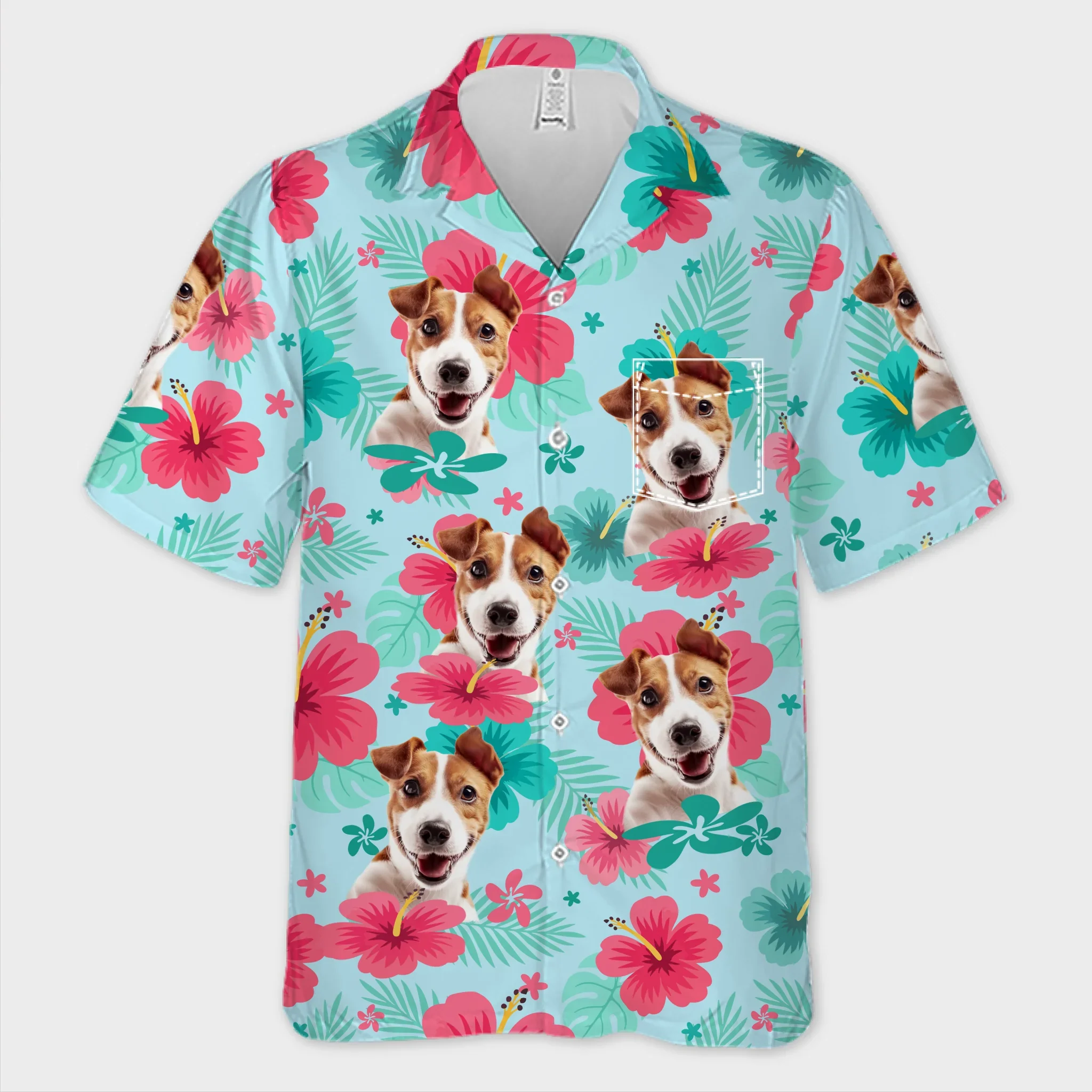 Custom Photo Unisex Tropical Hawaiian Aloha Shirt - Personalized Summer Vacation And Travel Gifts For Dog Cat Lovers, Dog Dad And Mom, Cat Owners - Summer With My Fur Buddy - Image 3