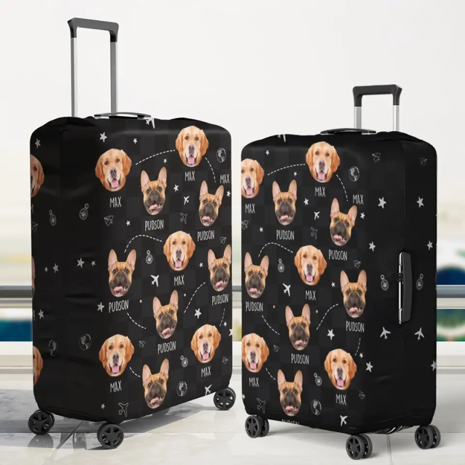 Custom Photo Vacation Vibes, Hometown Pride - Dog & Cat Personalized Custom Luggage Cover - Holiday Vacation Gift, Gift For Adventure Travel Lovers, Pet Owners, Pet Lovers - Image 3
