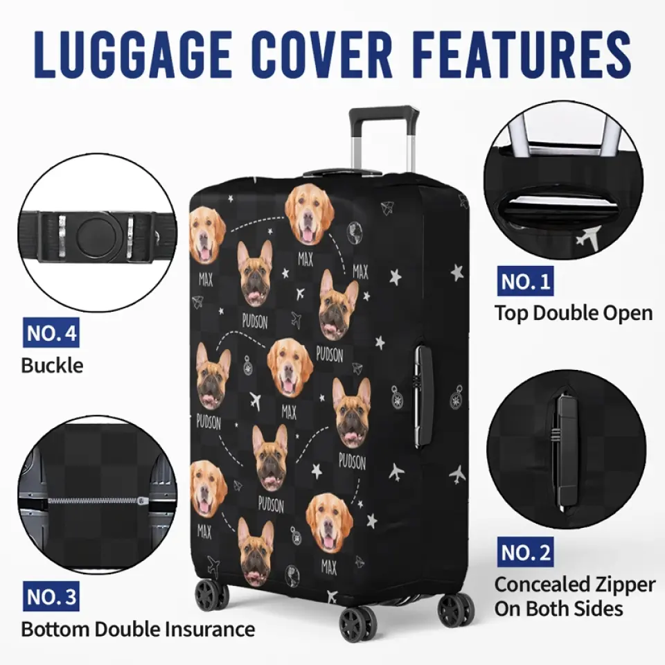 Custom Photo Vacation Vibes, Hometown Pride - Dog & Cat Personalized Custom Luggage Cover - Holiday Vacation Gift, Gift For Adventure Travel Lovers, Pet Owners, Pet Lovers - Image 5