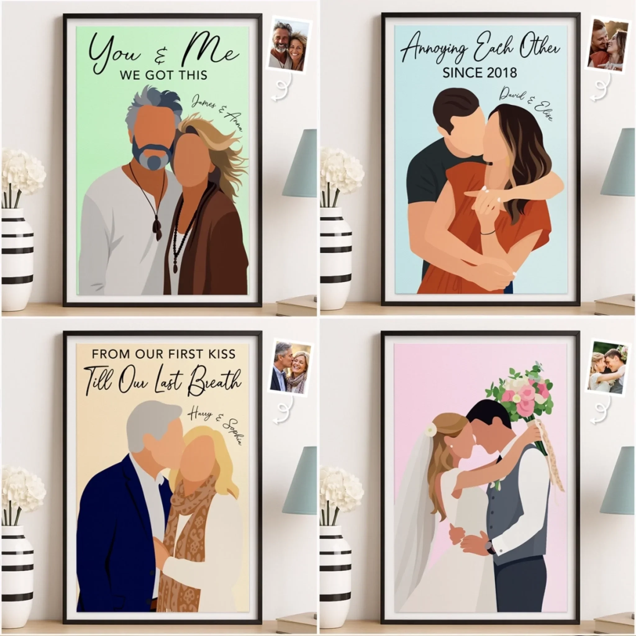 Custom Photo Vertical Poster - Personalized Anniversary Wedding Gifts For Husband And Wife, Him And Her - Better Together Always