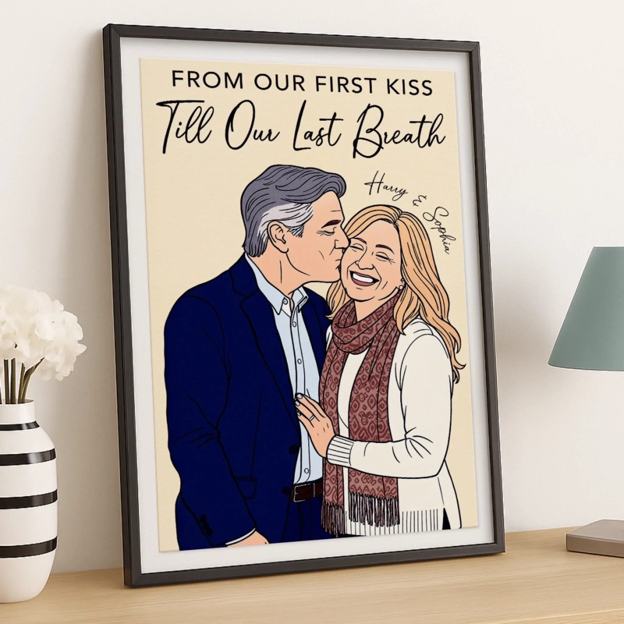Custom Photo Vertical Poster - Personalized Anniversary Wedding Gifts For Husband And Wife, Him And Her - Together Feels Like Magic - Image 5