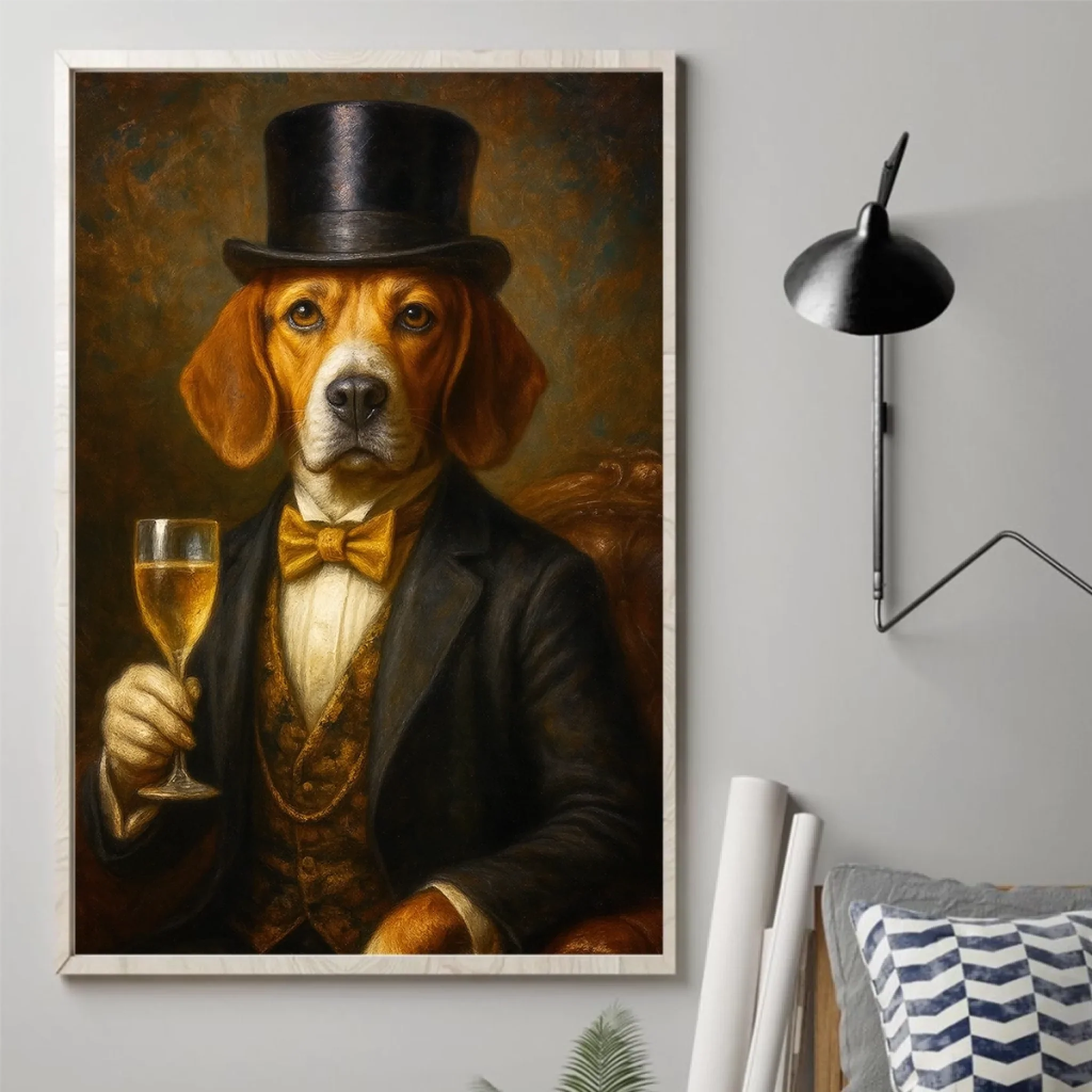 Custom Photo Vertical Poster - Personalized Birthday Gifts For Dog Cat Lovers, Dog Dad And Mom, Cat Owners - Fine Dog, Finer Wine - Image 3