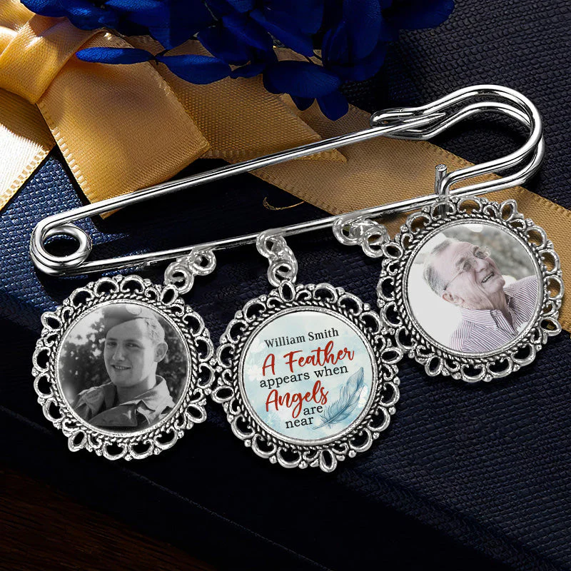 Custom Photo Walk With Me Today And Always - Memorial Personalized Custom Round Shaped Lapel Pin, Brooch - Sympathy Gift For Family Members - Image 3