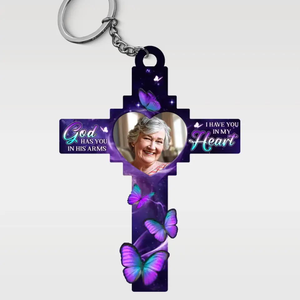 Custom Photo We Carry You With Us Always, Everywhere We Go - Memorial Personalized Custom Shaped Acrylic Keychain - Sympathy Gift For Family Members - Image 2