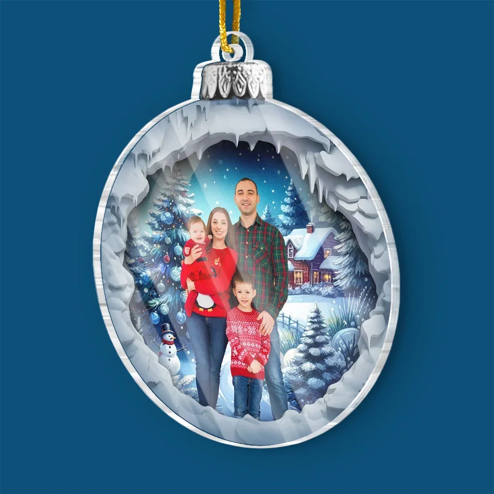 Custom Photo We Celebrate Our Family - Family Personalized Custom Ornament - Acrylic Custom Shaped - Christmas Gift For Family Members - Image 3