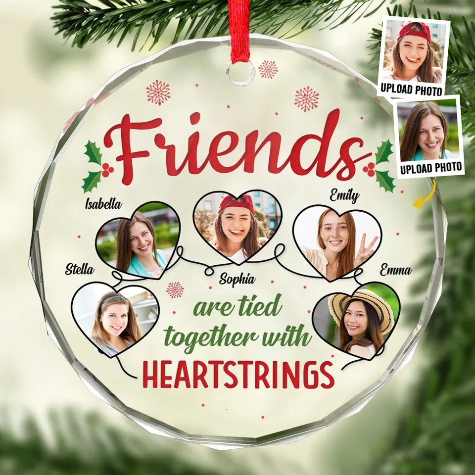 Custom Photo We Keep This Friendship In The Photographs - Bestie Personalized Custom Circle Glass Ornament - Christmas Gift For Best Friends, BFF, Sisters