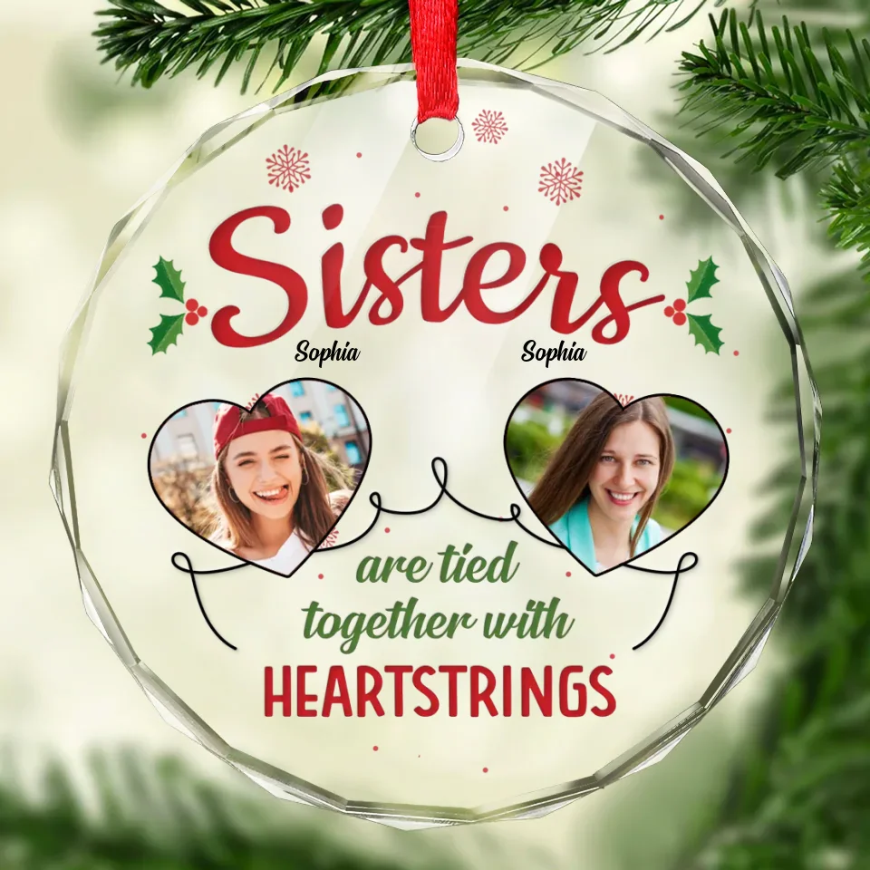 Custom Photo We Keep This Friendship In The Photographs - Bestie Personalized Custom Circle Glass Ornament - Christmas Gift For Best Friends, BFF, Sisters - Image 2