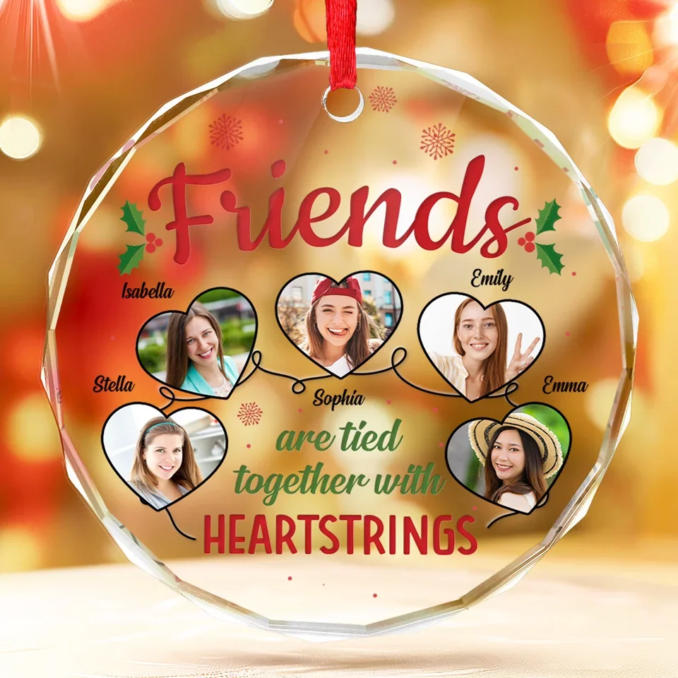 Custom Photo We Keep This Friendship In The Photographs - Bestie Personalized Custom Circle Glass Ornament - Christmas Gift For Best Friends, BFF, Sisters - Image 3