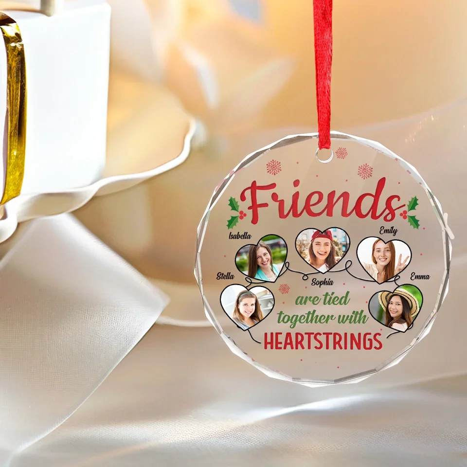 Custom Photo We Keep This Friendship In The Photographs - Bestie Personalized Custom Circle Glass Ornament - Christmas Gift For Best Friends, BFF, Sisters - Image 4