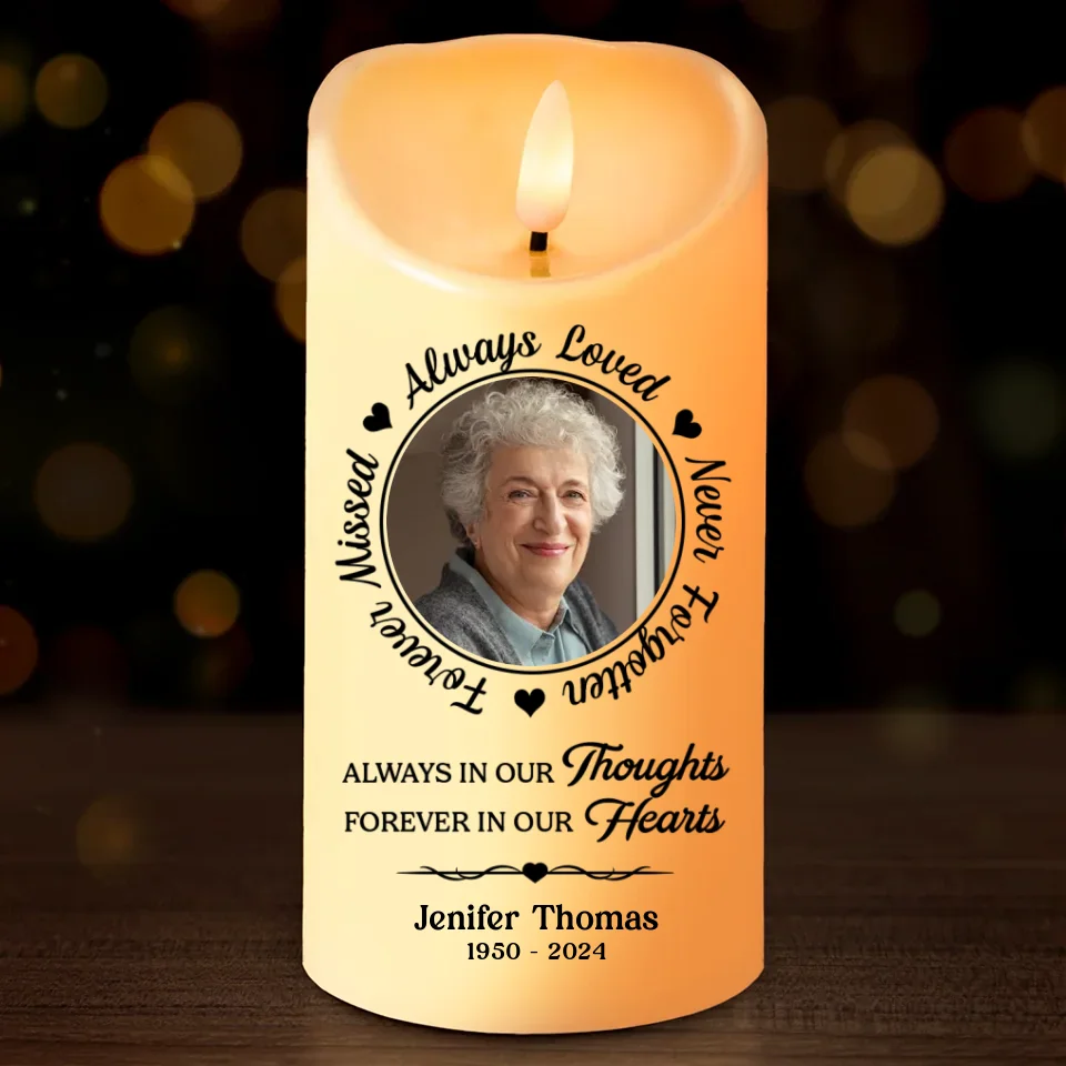 Custom Photo We Miss You And Love You Always - Memorial Personalized Custom LED Candle - New Arrival, Christmas Gift, Sympathy Gift For Family Members - Image 2