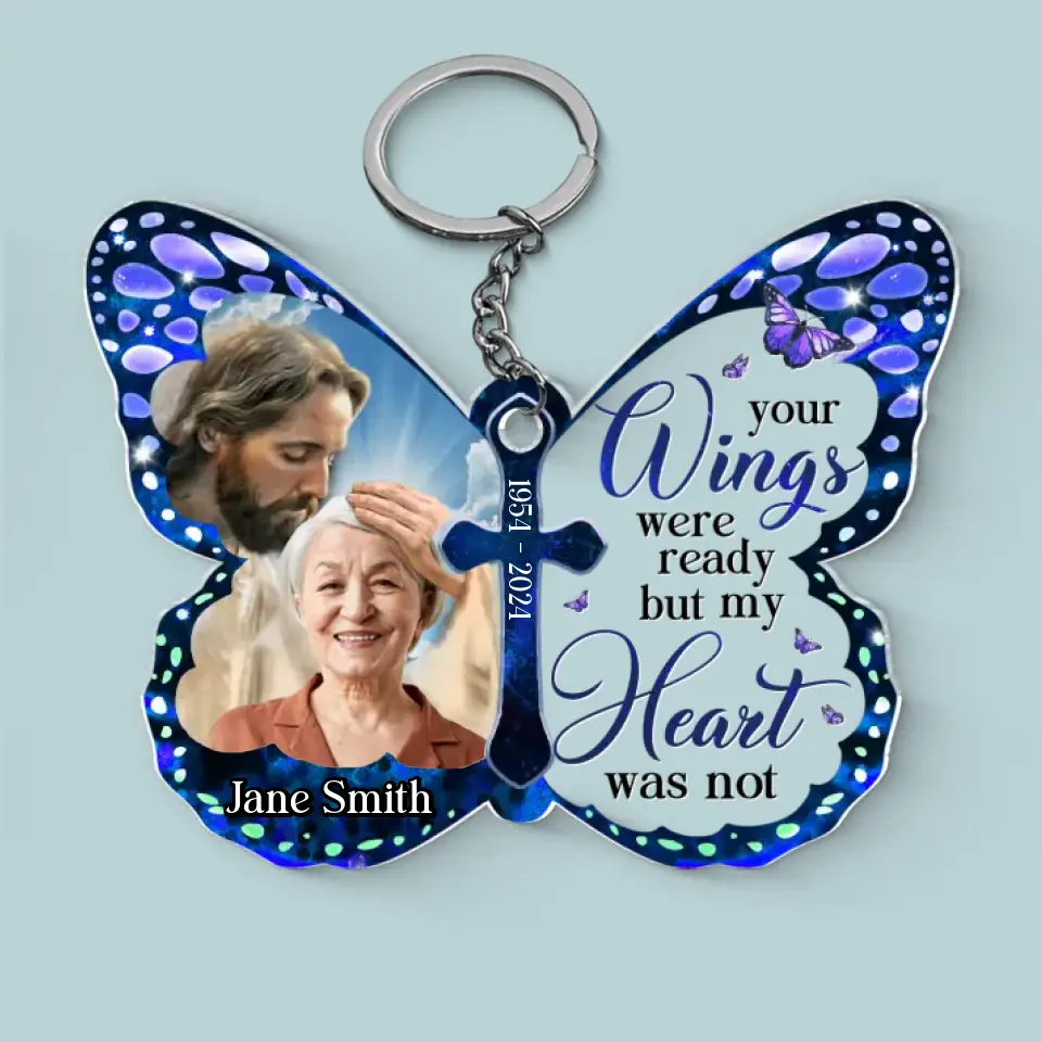 Custom Photo We Miss You And love You Always - Memorial Personalized Custom Shaped Acrylic Keychain - Sympathy Gift For Family Members - Image 2