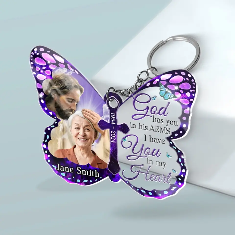 Custom Photo We Miss You And love You Always - Memorial Personalized Custom Shaped Acrylic Keychain - Sympathy Gift For Family Members - Image 3