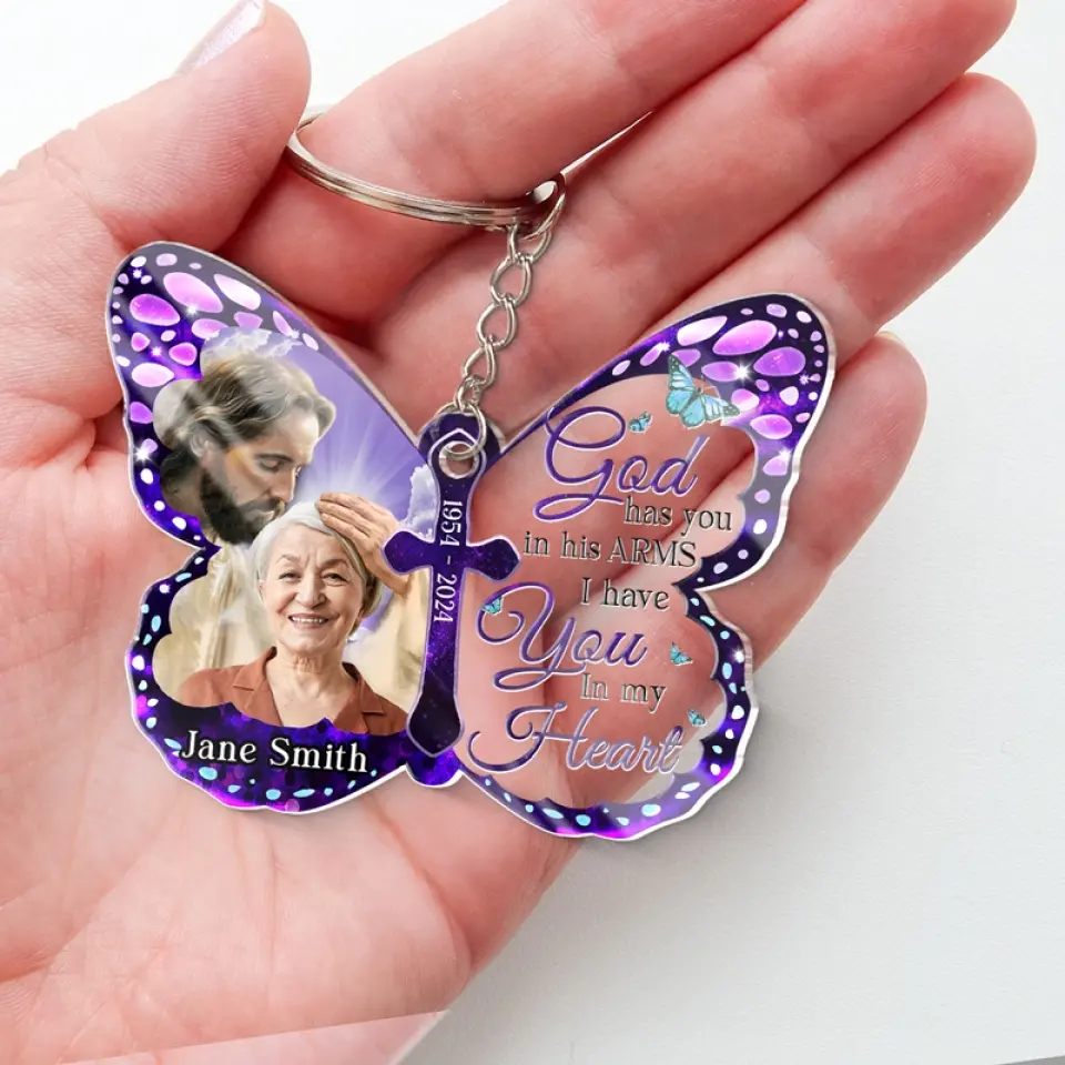 Custom Photo We Miss You And love You Always - Memorial Personalized Custom Shaped Acrylic Keychain - Sympathy Gift For Family Members - Image 4