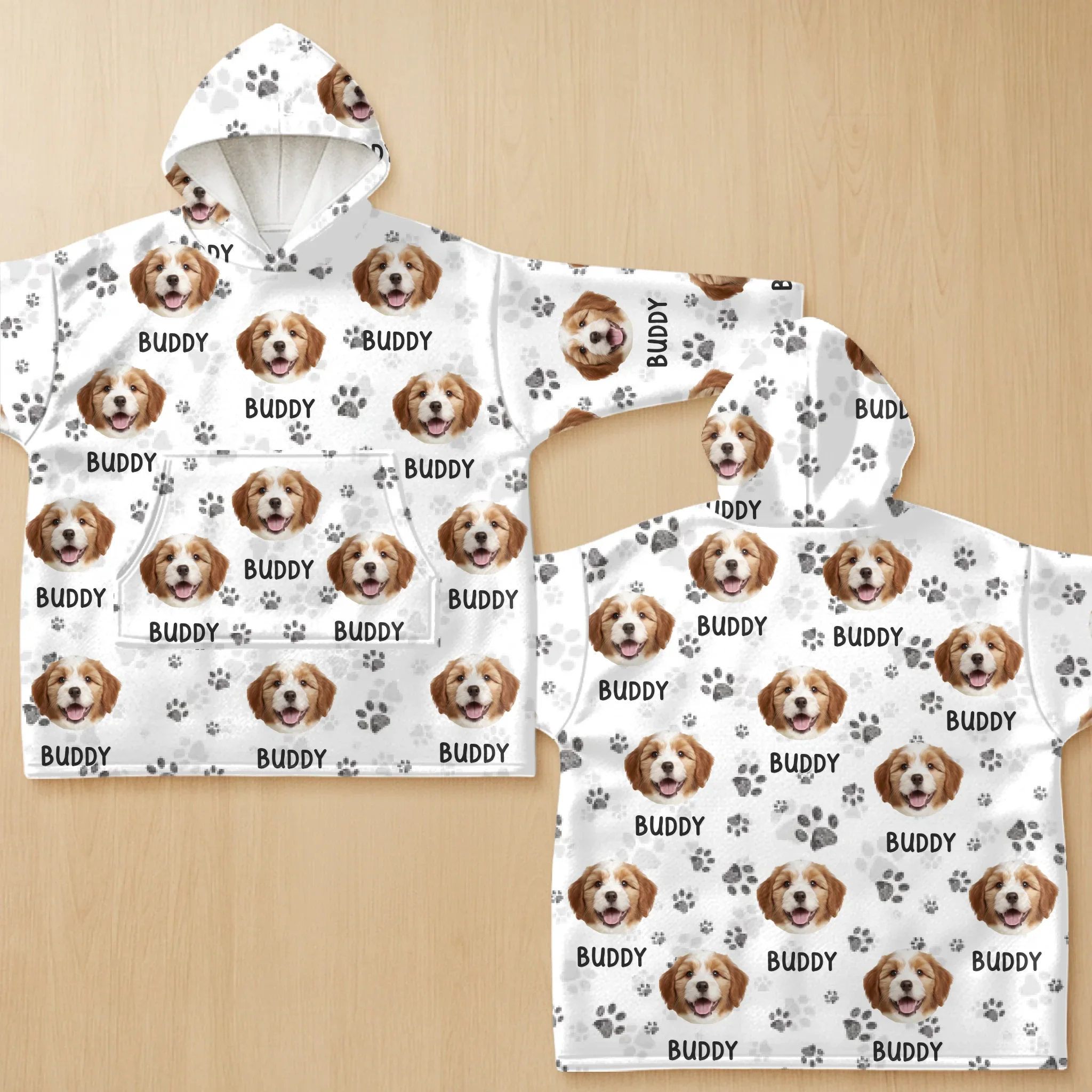 Custom Photo Wearable Blanket With Pet Pocket - Personalized Christmas Birthday Gifts For Dog Cat Lovers, Dog Dad And Mom, Cat Owners - For The Mum Whose Heart Has Paws - Image 3