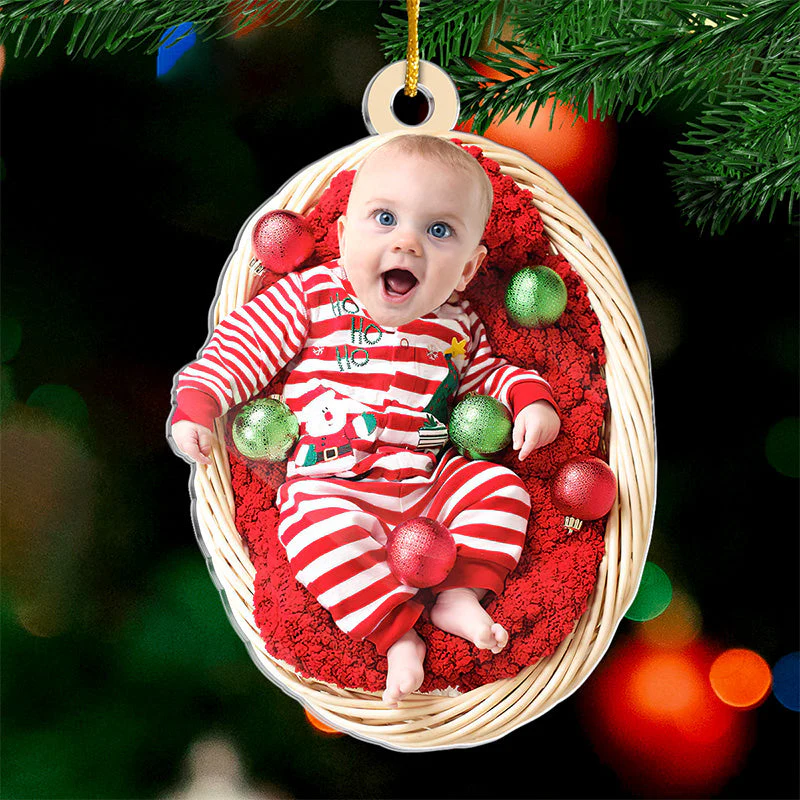 Custom Photo Welcome To The World Baby - Family Personalized Custom Ornament - Acrylic Custom Shaped - Christmas Gift For Baby Kids, Newborn Baby - Image 2