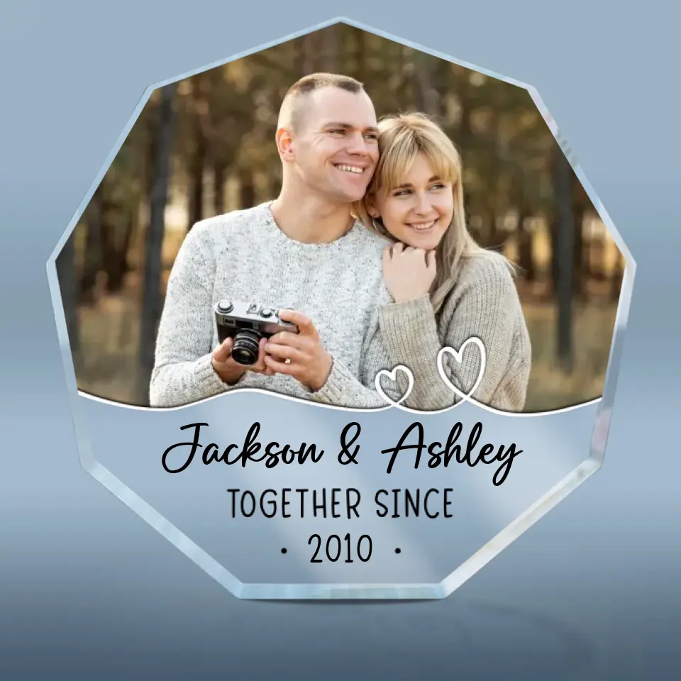 Custom Photo We've Been Together Since - Couple Personalized Custom Nonagon Shaped Acrylic Plaque - Gift For Husband Wife, Anniversary - Image 2