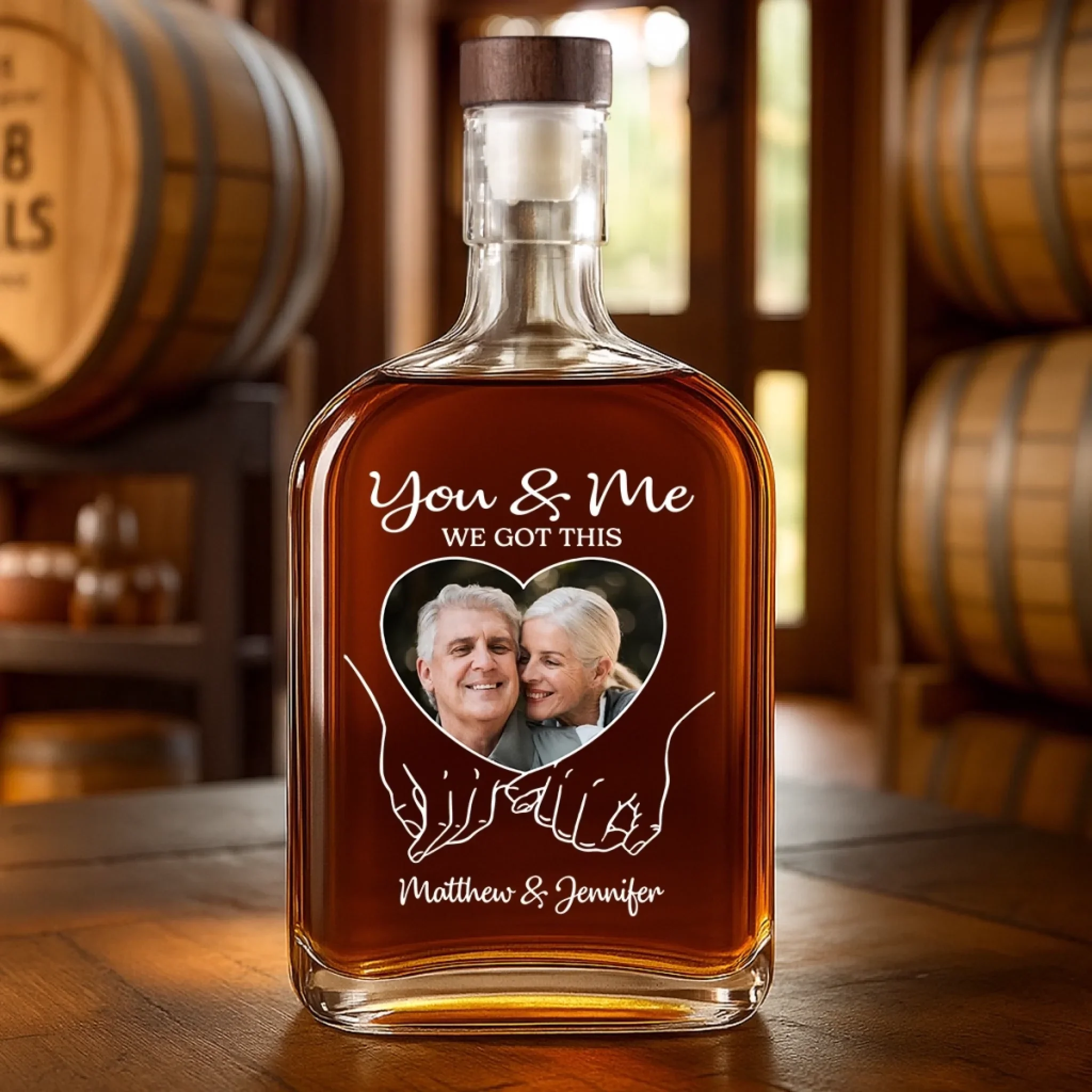 Custom Photo Whiskey Bottle - Personalized Anniversary Wedding Gifts For Husband And Wife, Him And Her - Still Stuck With You - Image 4