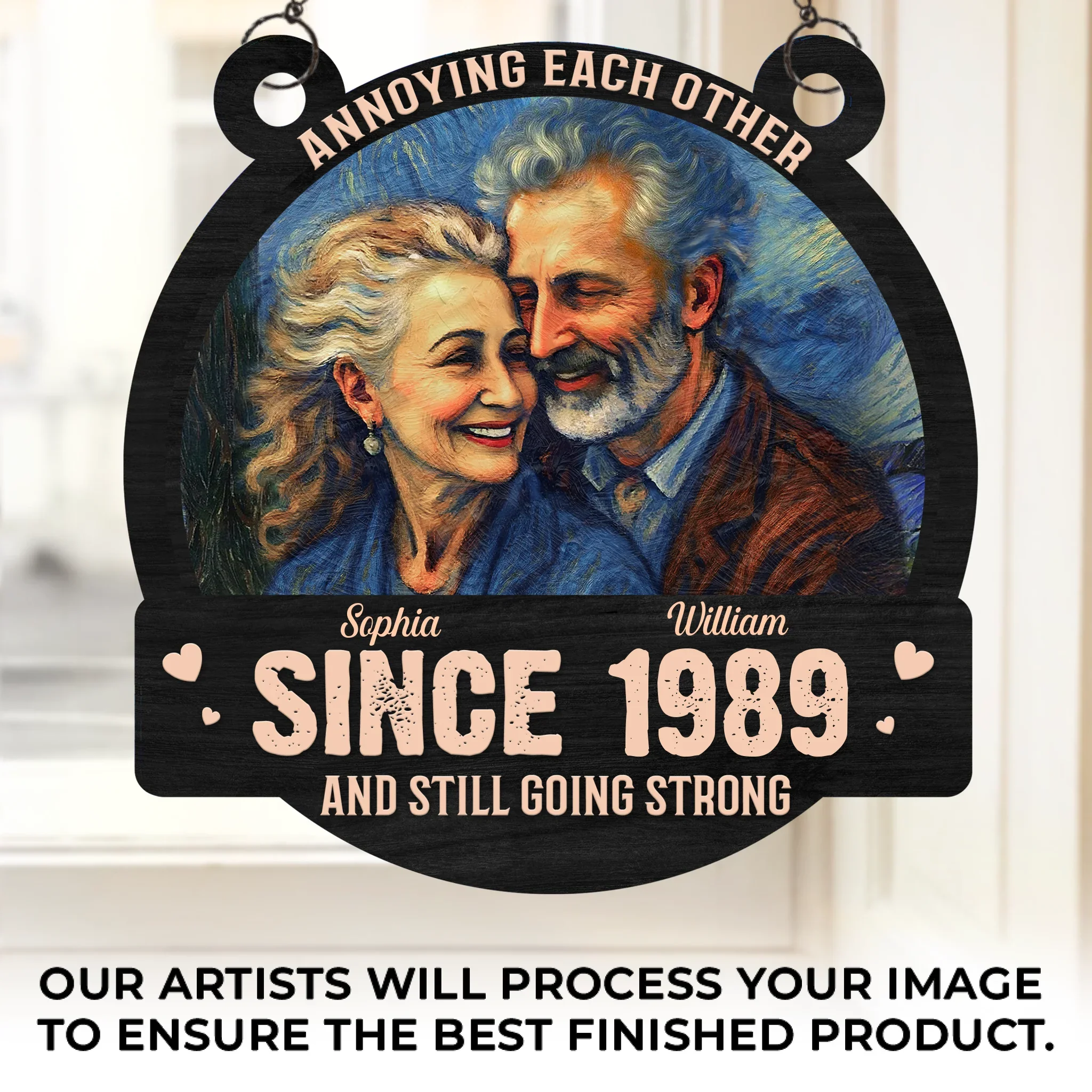 Custom Photo Window Hanging Suncatcher Ornament - Personalized Anniversary Wedding Gifts For Husband And Wife, Him And Her - Every Minute With You Is Priceless - Image 2