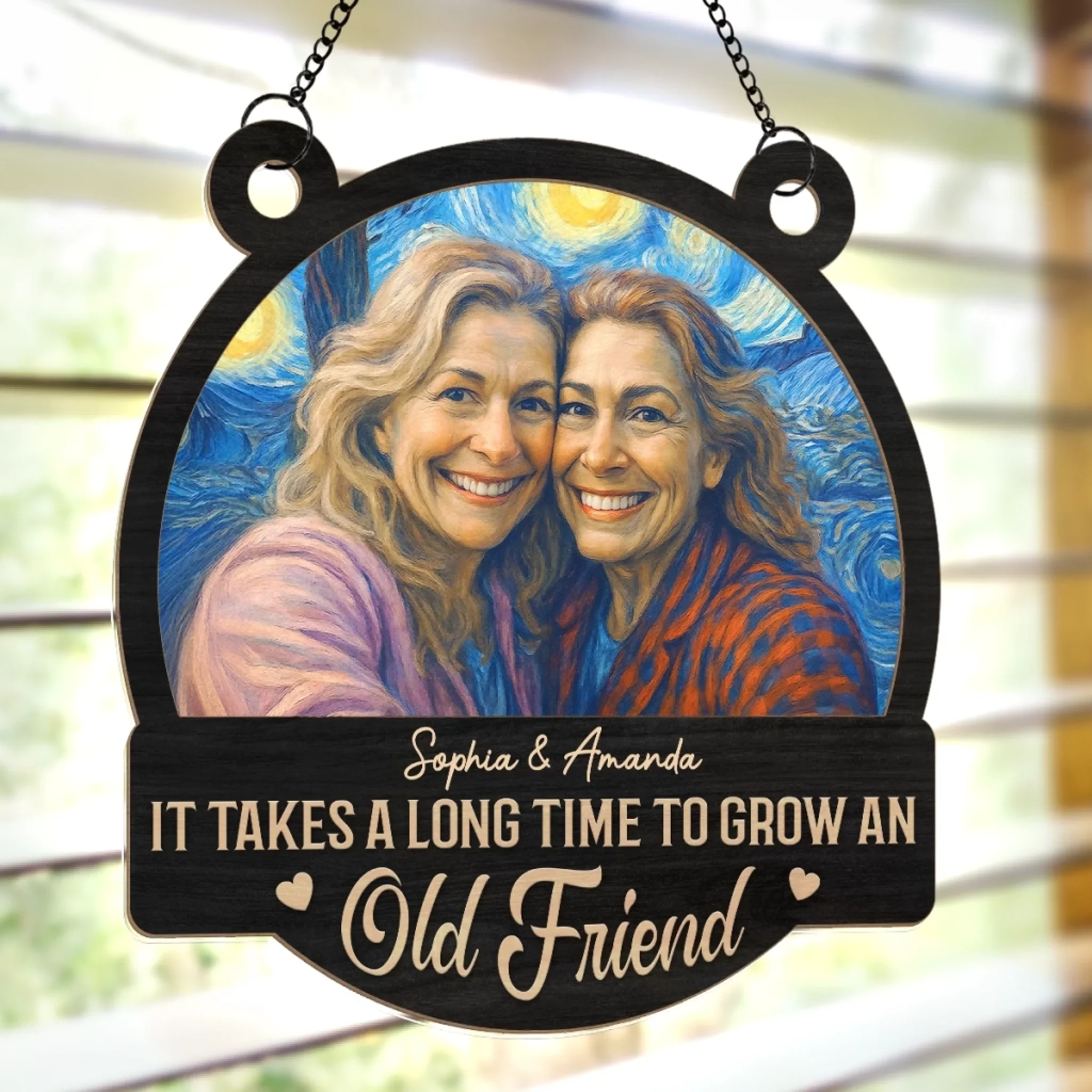 Custom Photo Window Hanging Suncatcher Ornament - Personalized Best Friend Birthday Gifts For Women, Besties, Sisters, BFF - Friends Who Shine Together - Image 4