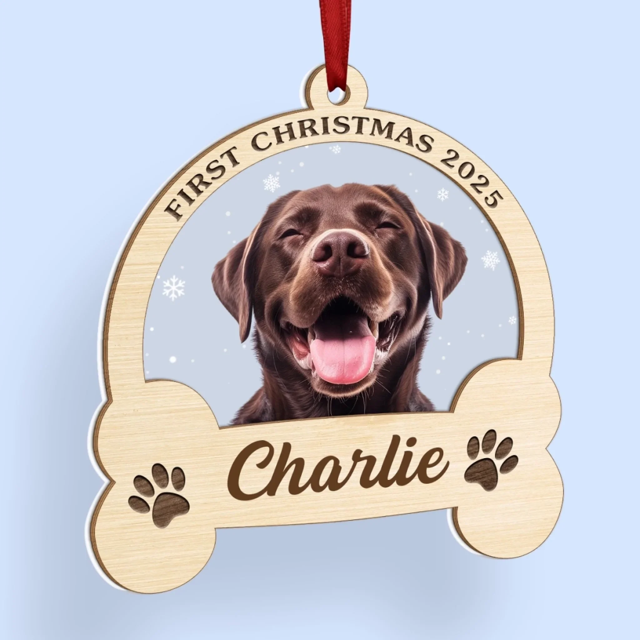 Custom Photo Wood & Acrylic Ornament - Personalized  Christmas Birthday Gifts For Dog Cat Lovers, Dog Dad And Mom, Cat Owners - Santa’s Goodest Helper - Image 3