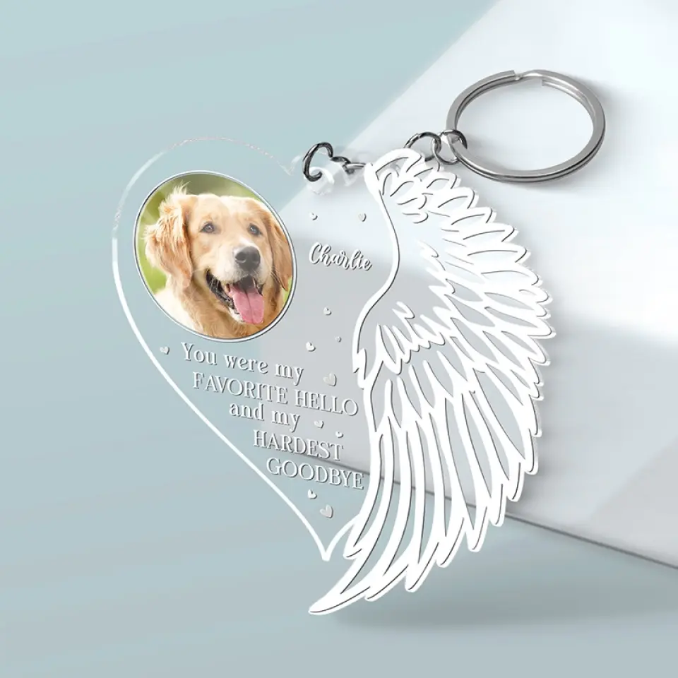 Custom Photo You Always Belong With Us - Memorial Personalized Custom Shaped Acrylic Keychain - Sympathy Gift For Family Members, Pet Owners, Pet Lovers - Image 3