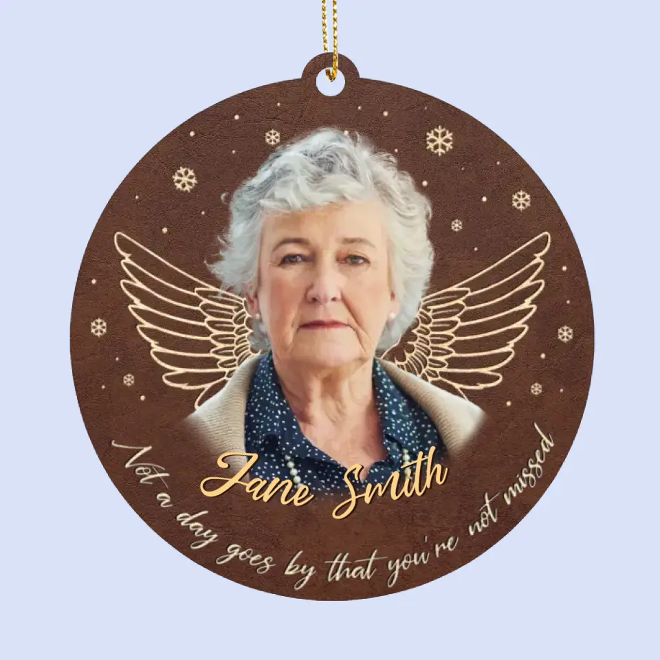 Custom Photo You Are Always In My Heart  - Memorial Personalized Custom Leather Ornament - Christmas Gift, Sympathy Gift For Family Members - Image 2