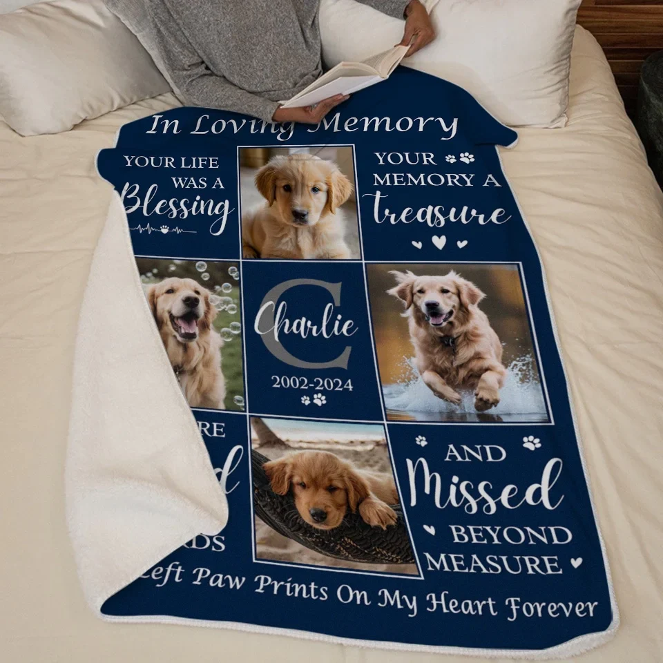 Custom Photo You Are Loved Beyond Words - Memorial Personalized Custom Blanket - Sympathy Gift For Pet Owners, Pet Lovers - Image 5