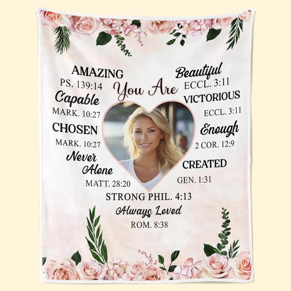 Custom Photo You Are Never Alone - Affirmation Personalized Custom Blanket - Gift For Yourself