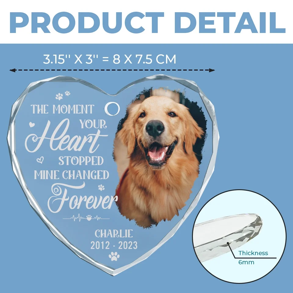 Custom Photo You Filled My Life With Wonder And My Heart With Love - Memorial Personalized Custom Heart Glass Ornament - Sympathy Gift, Christmas Gift For Pet Owners, Pet Lovers - Image 5