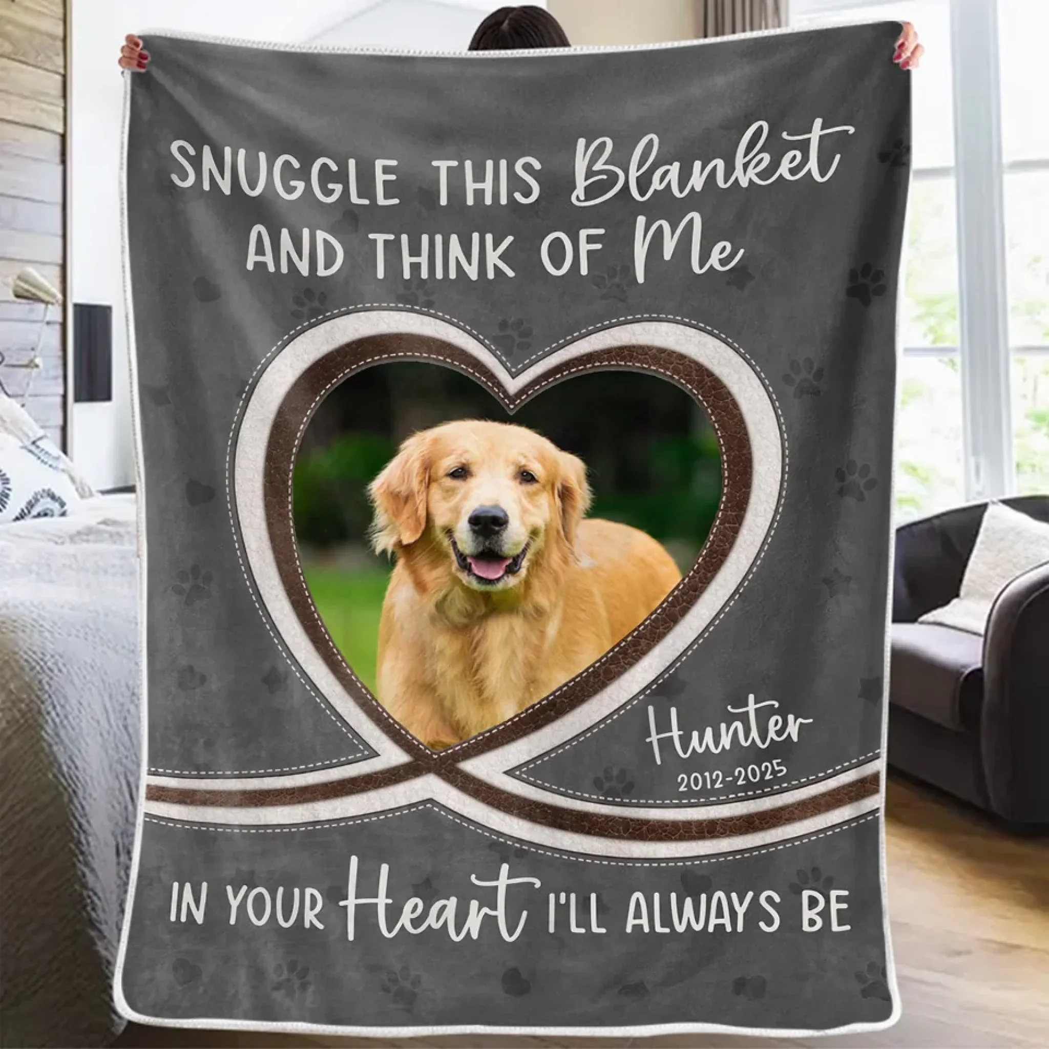 Custom Photo You Were Family - Memorial Personalized Custom Blanket - Sympathy Gift For Pet Owners, Pet Lovers - Image 3