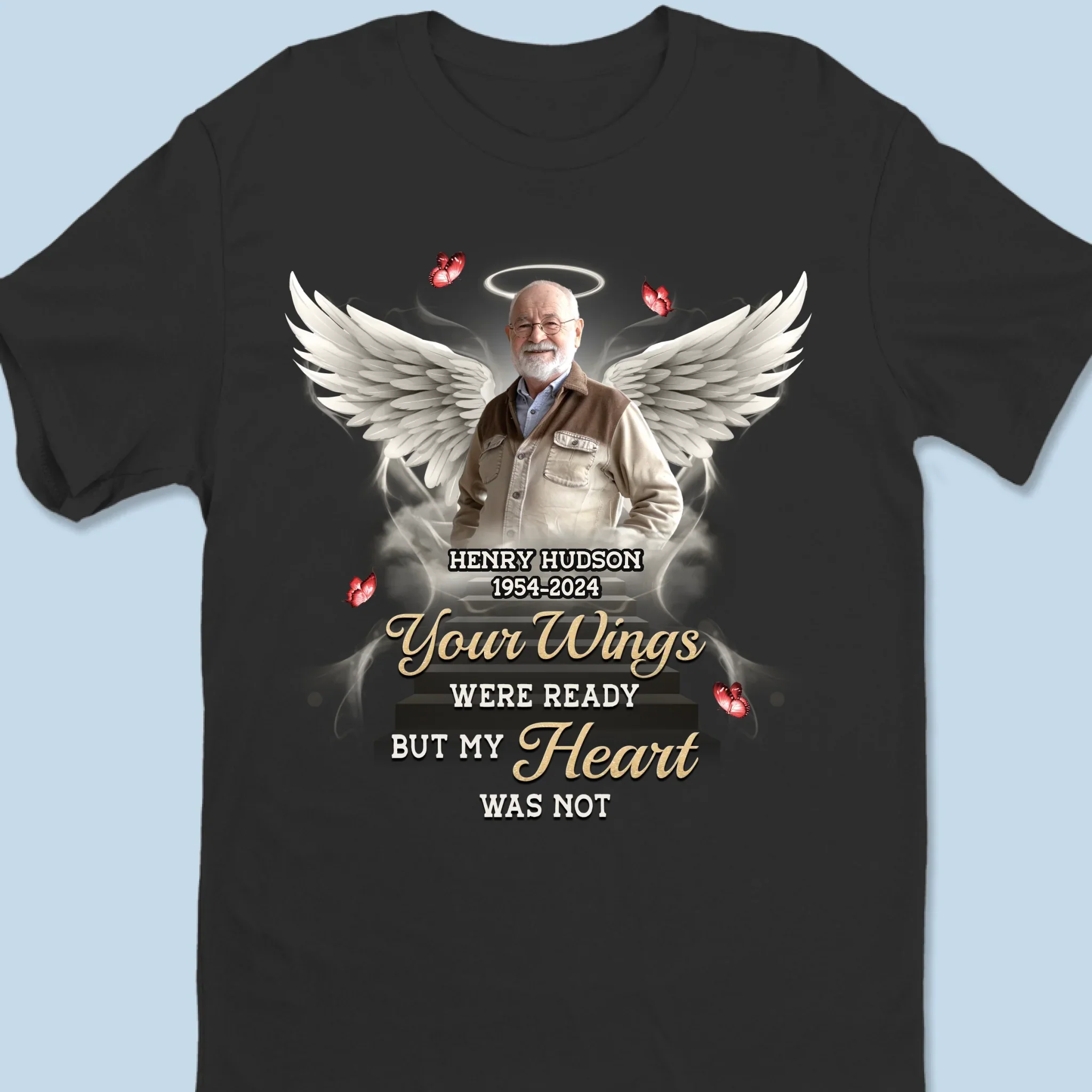 Custom Photo You Will Remain In Our Hearts Forever - Memorial Personalized Custom Unisex T-shirt, Premium T-shirt, Hoodie - Sympathy Gift, Christmas Gift For Family Members - Image 6