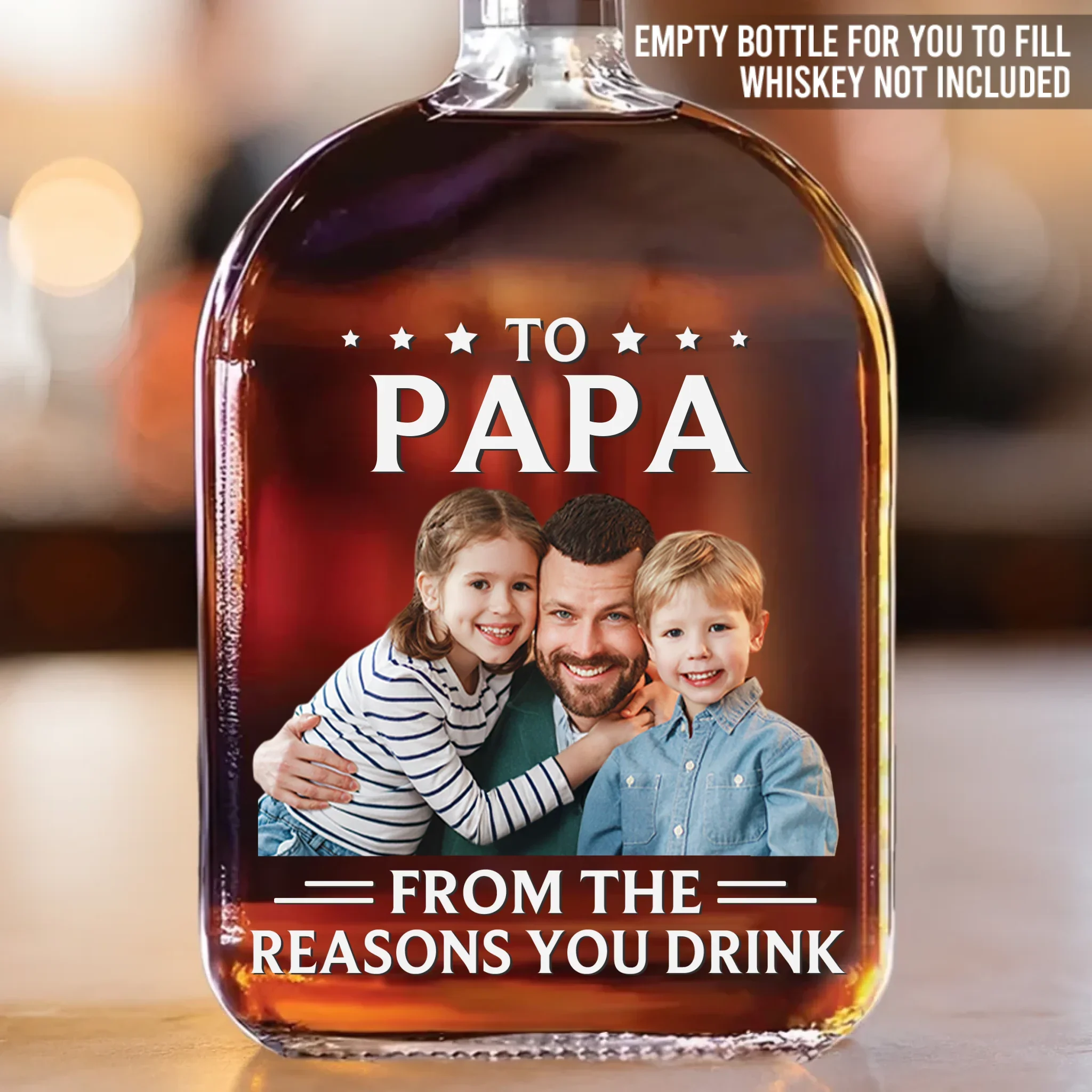 Custom Photo Your Favorite Reasons To Pour - Family Personalized Custom Whiskey Bottle - Father's Day, Gift For Dad, Grandpa - Image 2