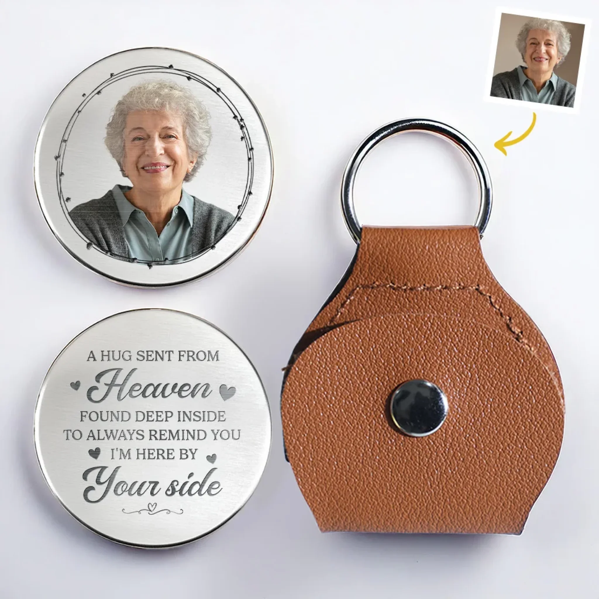 Custom Photo Your Hug Lives On In My Heart - Memorial Personalized Custom Pocket Hug - New Arrival, Sympathy Gift For Family Members