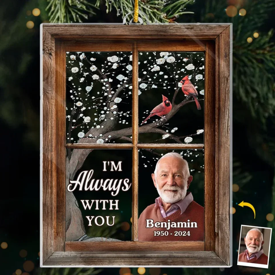 Custom Photo Your Love Lives On In Our Hearts - Memorial Personalized Custom Ornament - Acrylic Custom Shaped - Sympathy Gift, Christmas Gift For Family Members