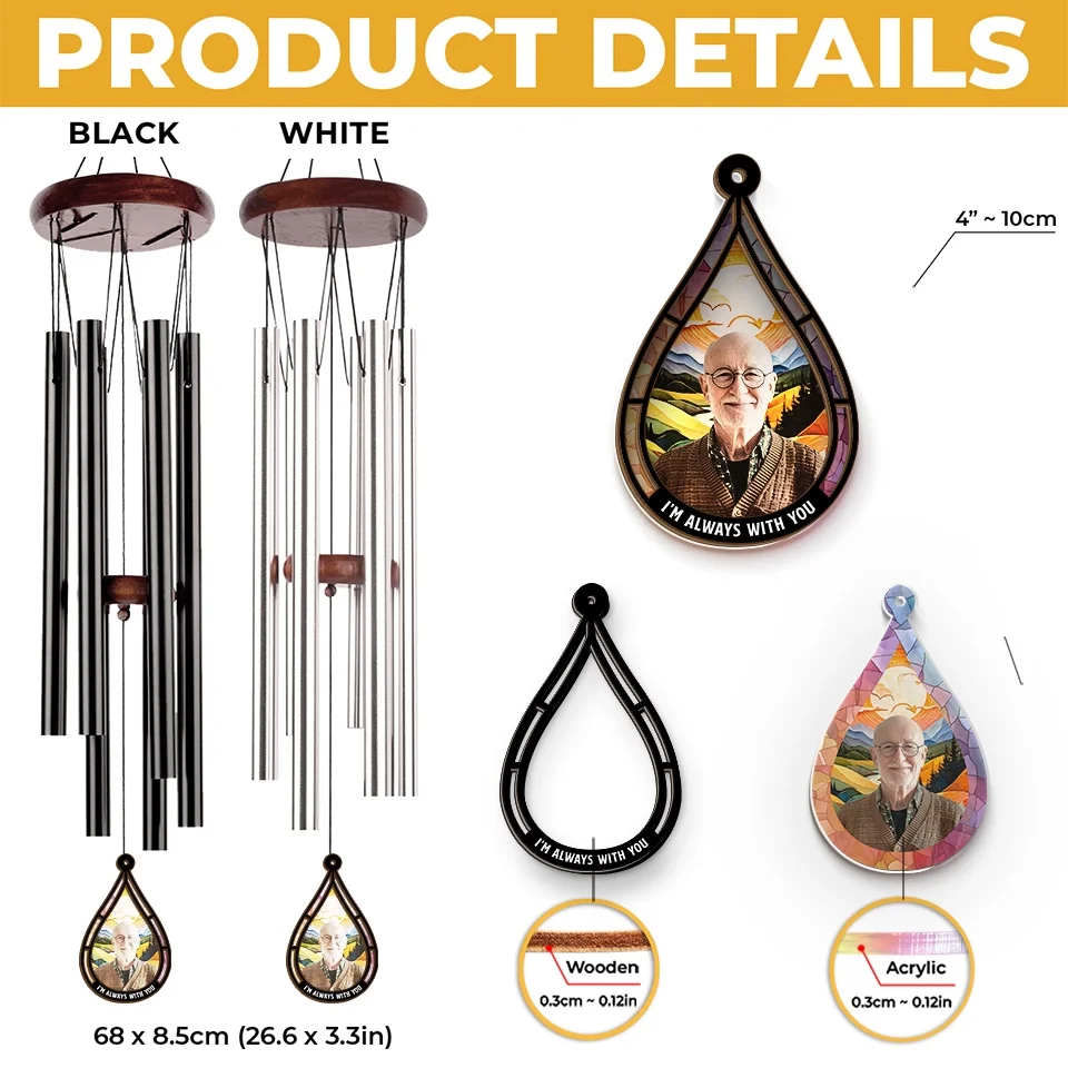 Custom Photo Your Presence Is Deeply Missed - Memorial Personalized Custom Wind Chime Suncatcher - Sympathy Gift For Family Members - Image 6