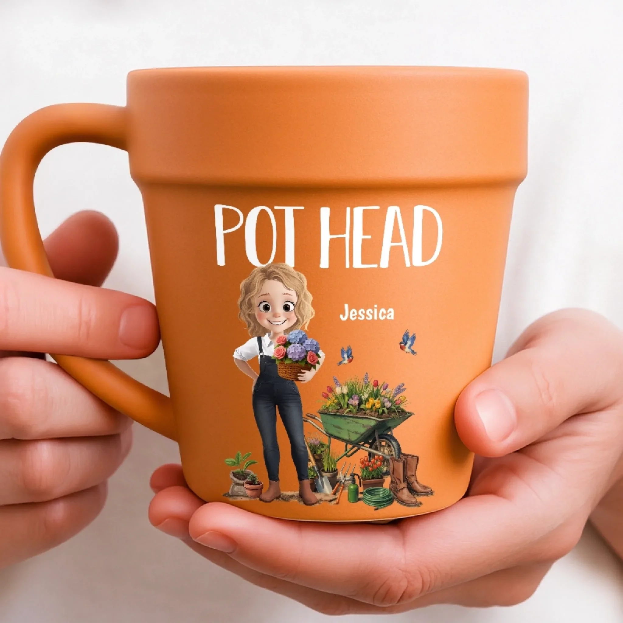 Custom Plant Pot Ceramic Mug - Personalized Garden Gifts For Gardeners - Plant Whisperer - Flower Pot Mug - Image 4